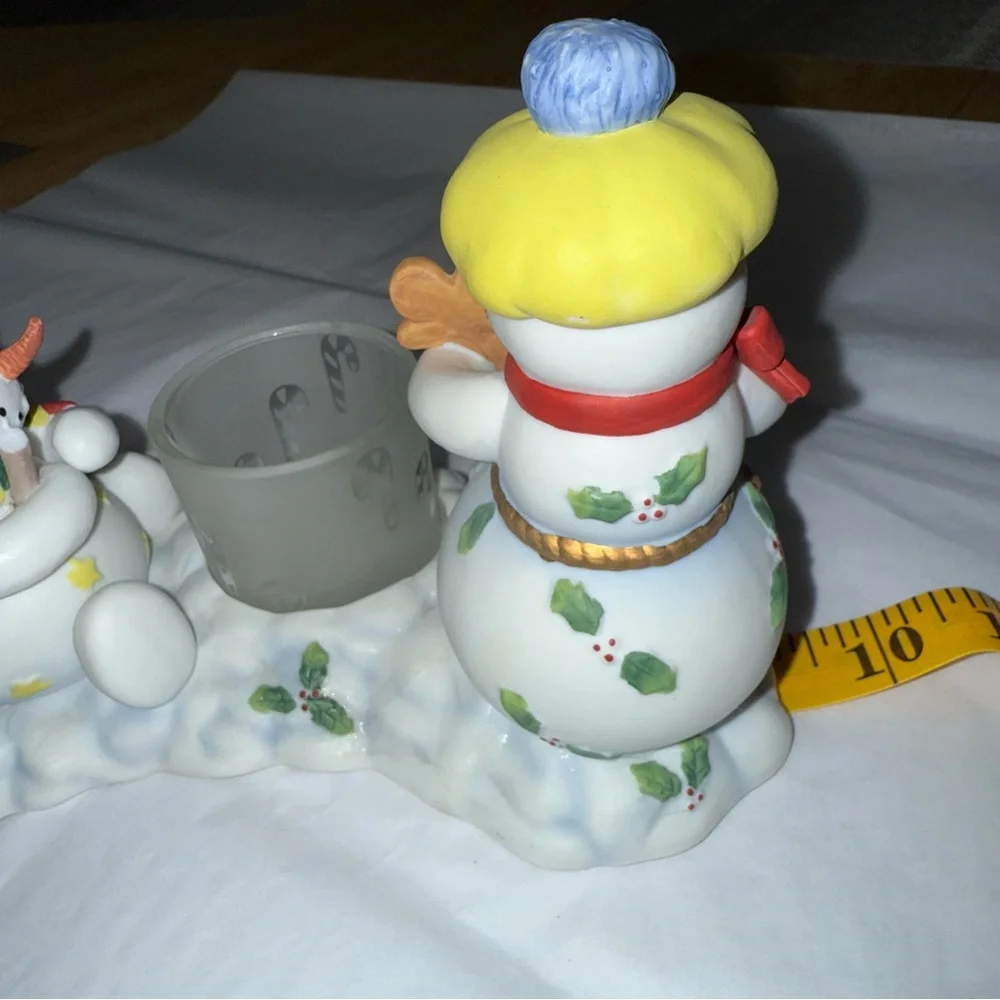 PartyLite Snowman Candle Holder with Red and Green Accents - Picture 7 of 12